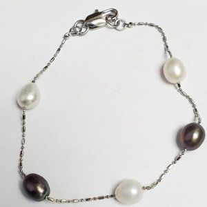 Silver Fresh Water Pearl 7.5" Bracelet